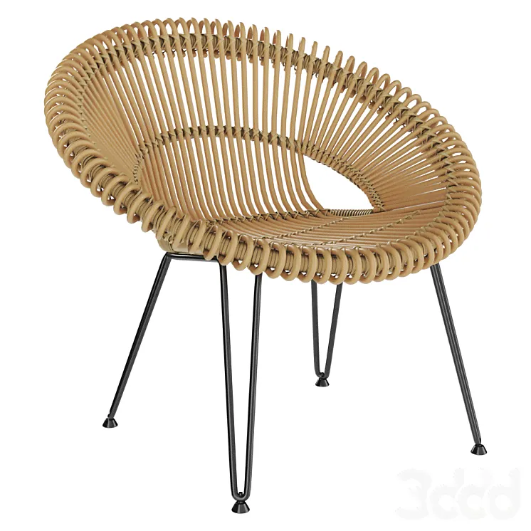 Кресло Roy Lounge Camel - Кресла - 3D модель-3