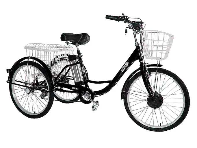 Трехколесный электровелосипед GreenCamel Трайк-24 V2 (R24 250W 48V12Ah), Черный-1