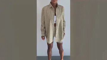 Oversized Stripe Shirt in Camel
